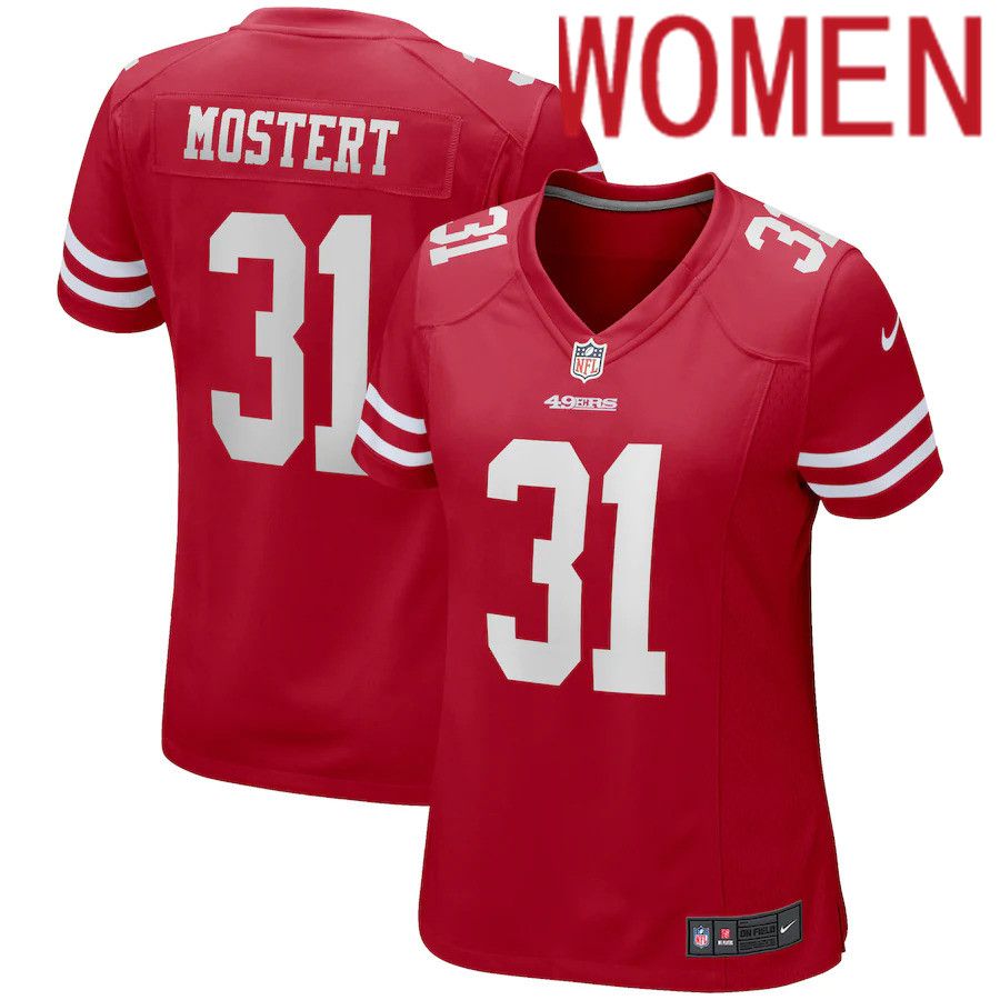 Women San Francisco 49ers #31 Raheem Mostert Nike Red Game NFL Jersey->women nfl jersey->Women Jersey